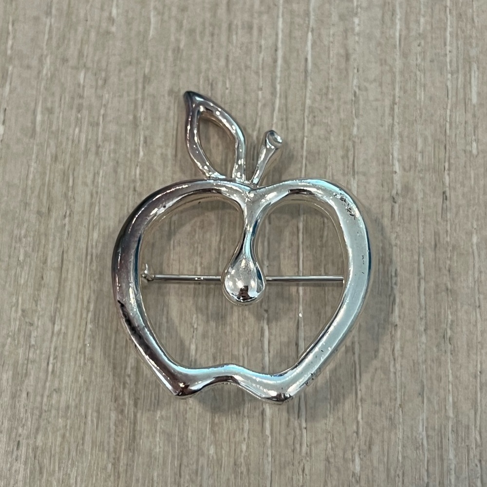 Vintage 1960s teacher apple brooch